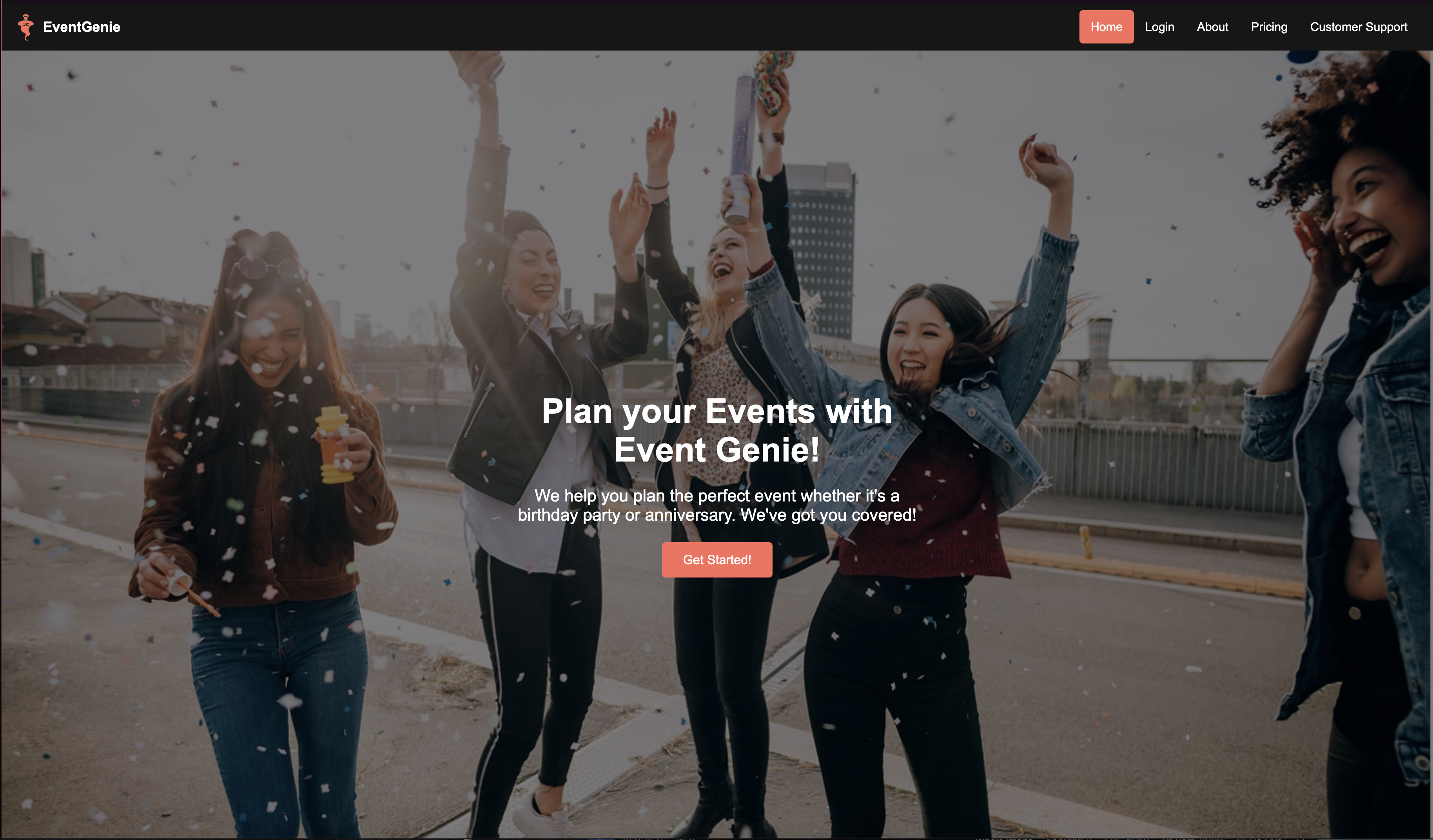 Events Genie event planning app project screenshot
